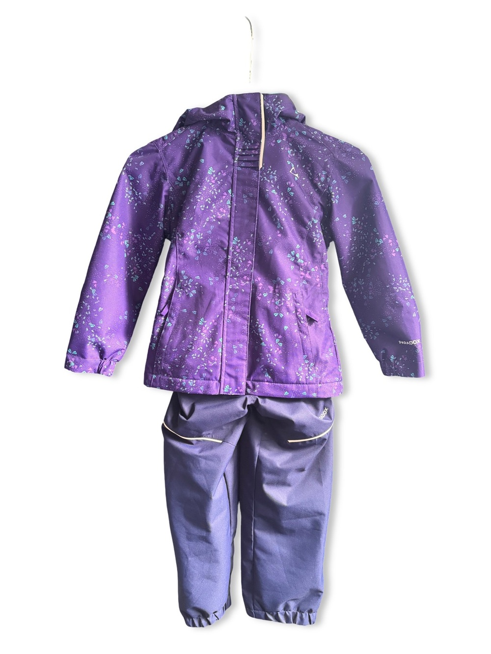 Paradox Purple Kids Rain Jacket and Pants Set with Splash Print